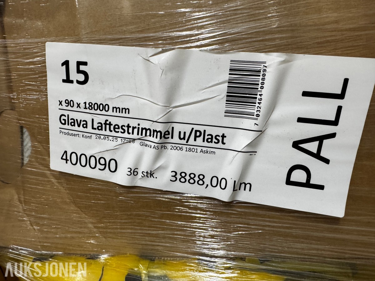 1 pall Glava lafte/dyttestrimler 15x90x18000 mm