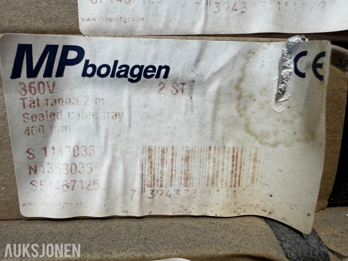 3 paller Kabelkanal 40x400x2000 mm 360 V