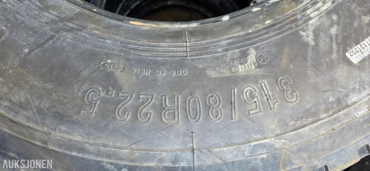 4 stk. Bridgestone RW-Drive 315/80R22.5, M+S, uten felg