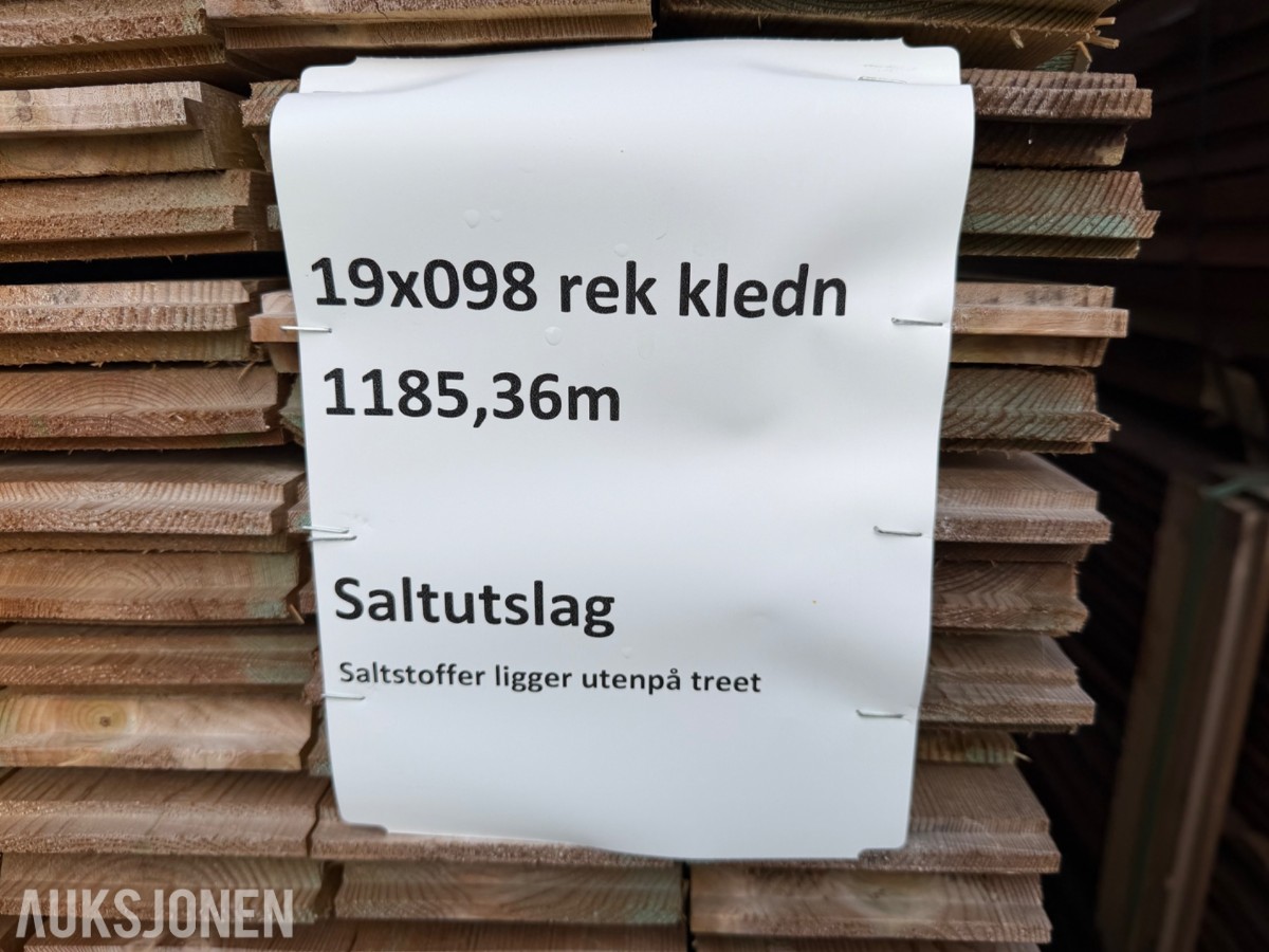 19 x 98 mm. Rektangulær Kleding . Saltutslag
