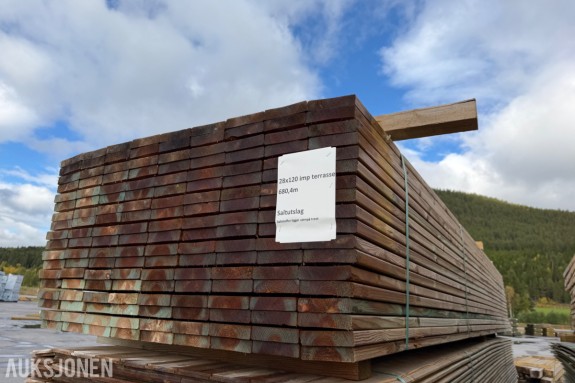 28 x 120 mm. Terrassebord 1 sort. Saltutslag