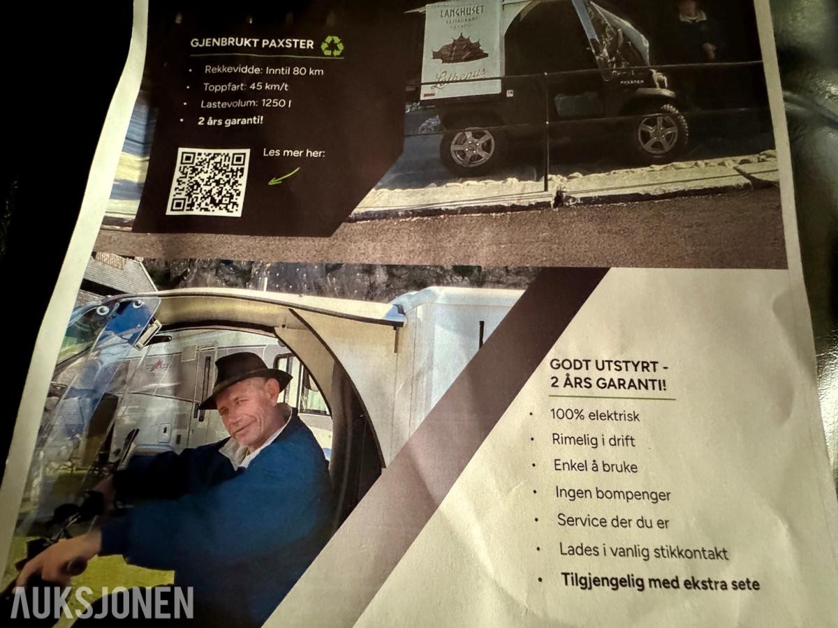 Paxster Connect Elektrisk MC med lasteplan & vindskjerm