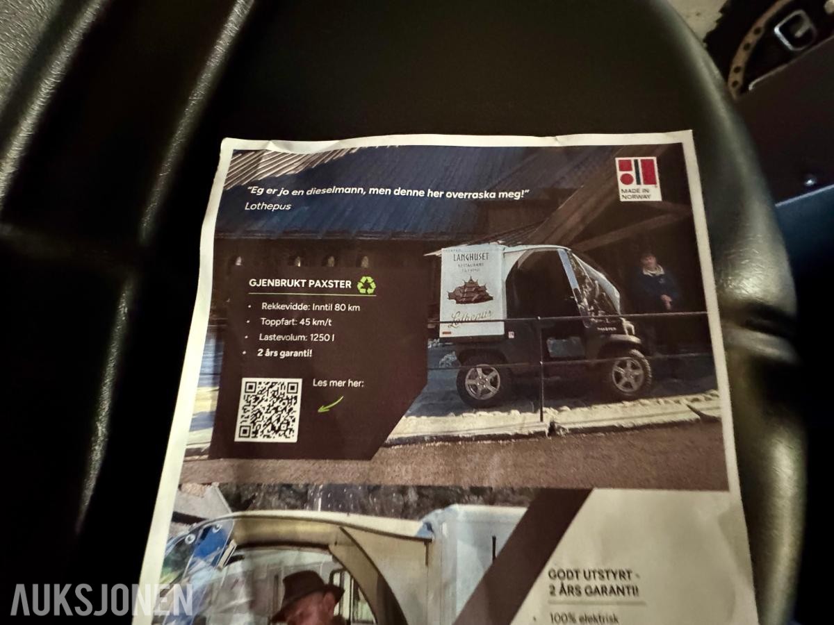 Paxster Connect Elektrisk MC med lasteplan & vindskjerm