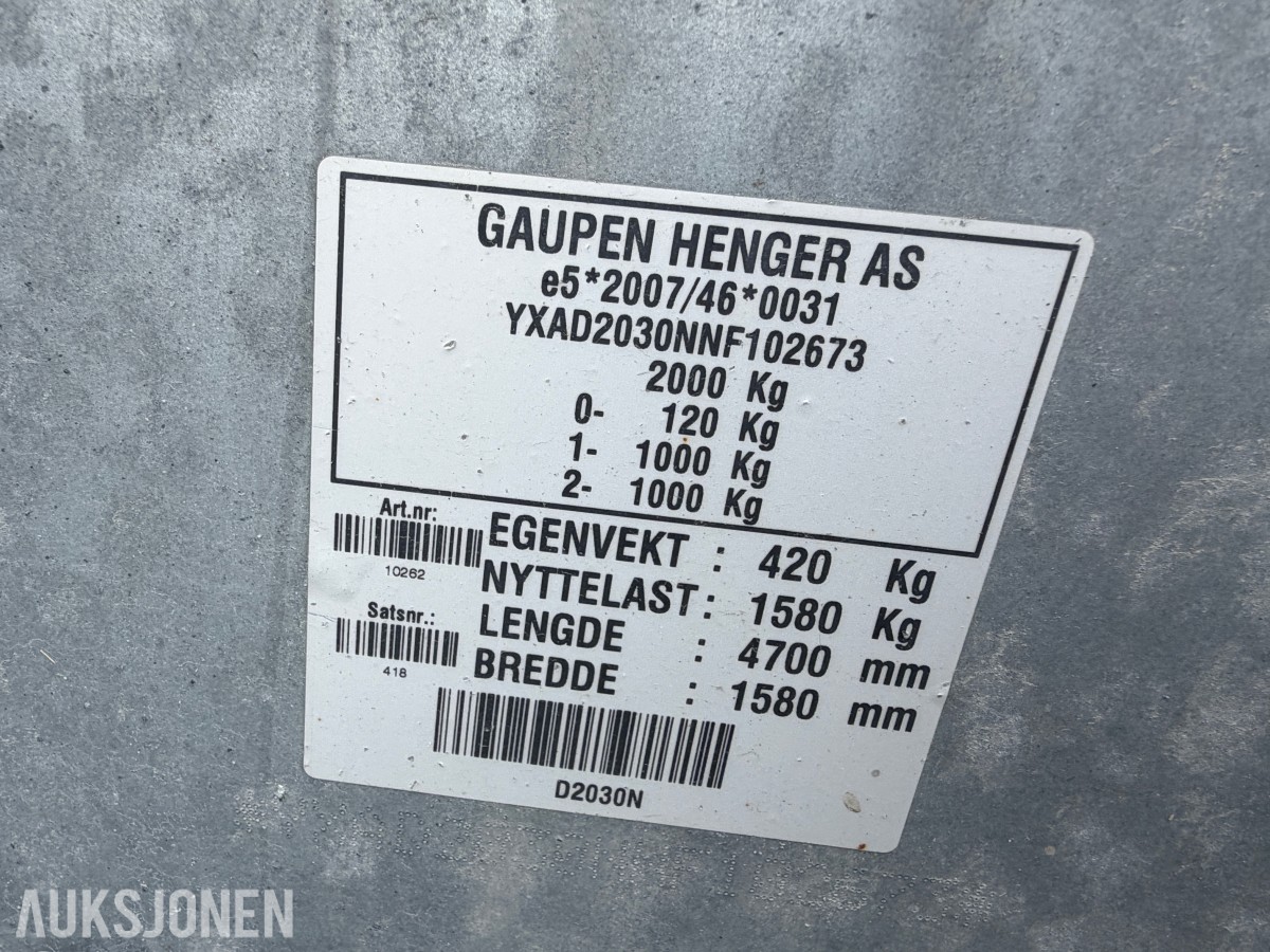 2022 Gaupen D2030N varehenger
