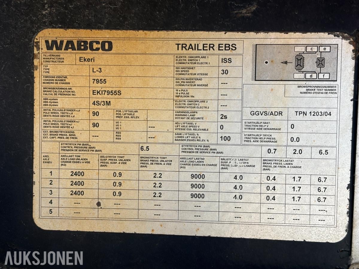 2008 Ekeri L3 skapsemitrailer, full sideåpning