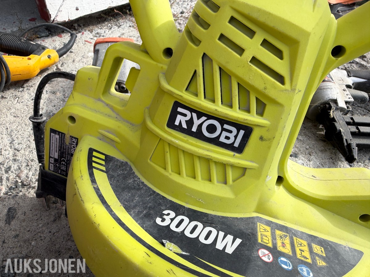 Verktøypakke - DeWalt/Paslode/Black&decker/Ryobi Bajonettsag, 2x spiker/krampepistoler, 2xløvblåsere