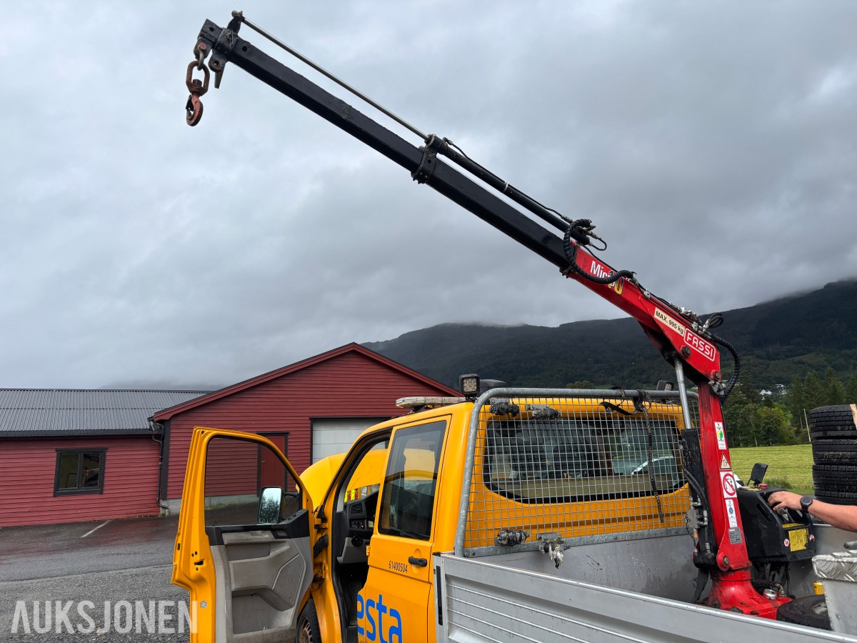 2019 VOLKSWAGEN TRANSPORTER 2.0 TDI 150HK 4MOTION DOBBELCAB / PLAN / FASSI-KRAN – REP.OBJEKT