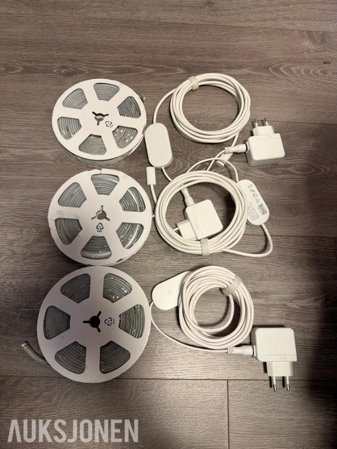 Ikea Ledstrip med hub, USB-anker, 6 stikkontakter, elktronikkpakke