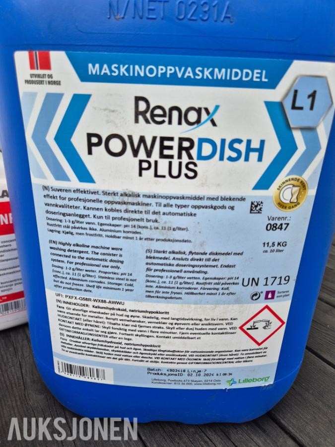 Ecolab / Renax – kjemi til maskinoppvask og storhusholdning – 25,9 kg