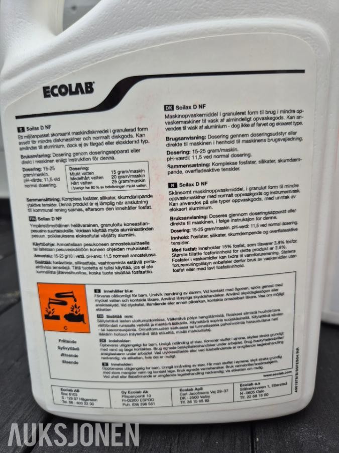 Ecolab / Renax – kjemi til maskinoppvask og storhusholdning – 25,9 kg