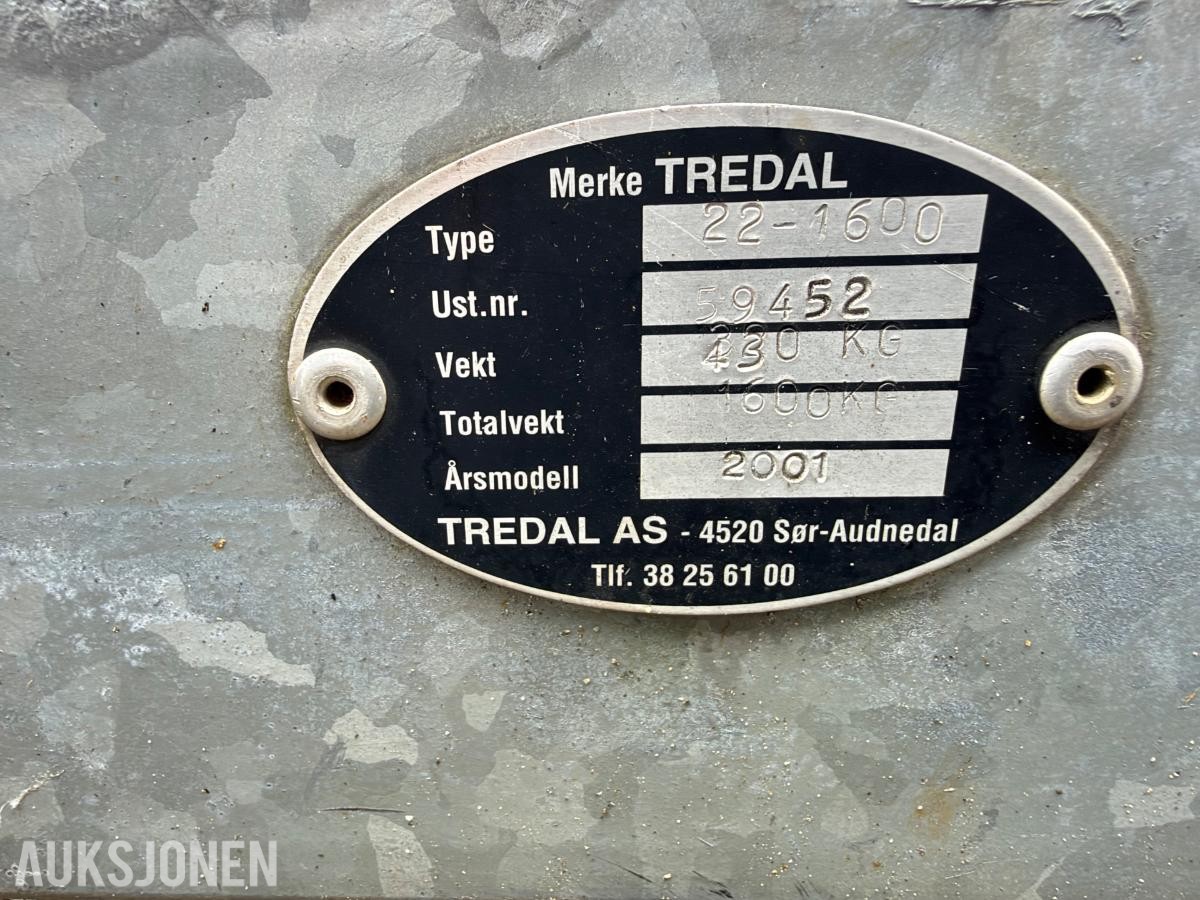 2001 Tredal båthenger 22-1600, rep objekt