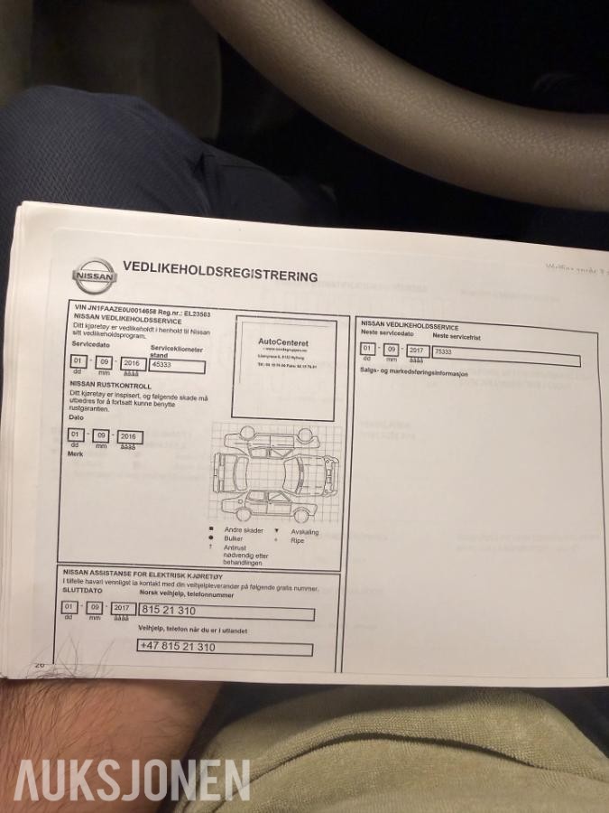 2013 Nissan Leaf 24kWh automat ryggekamera s+v dekk lav km 135000km