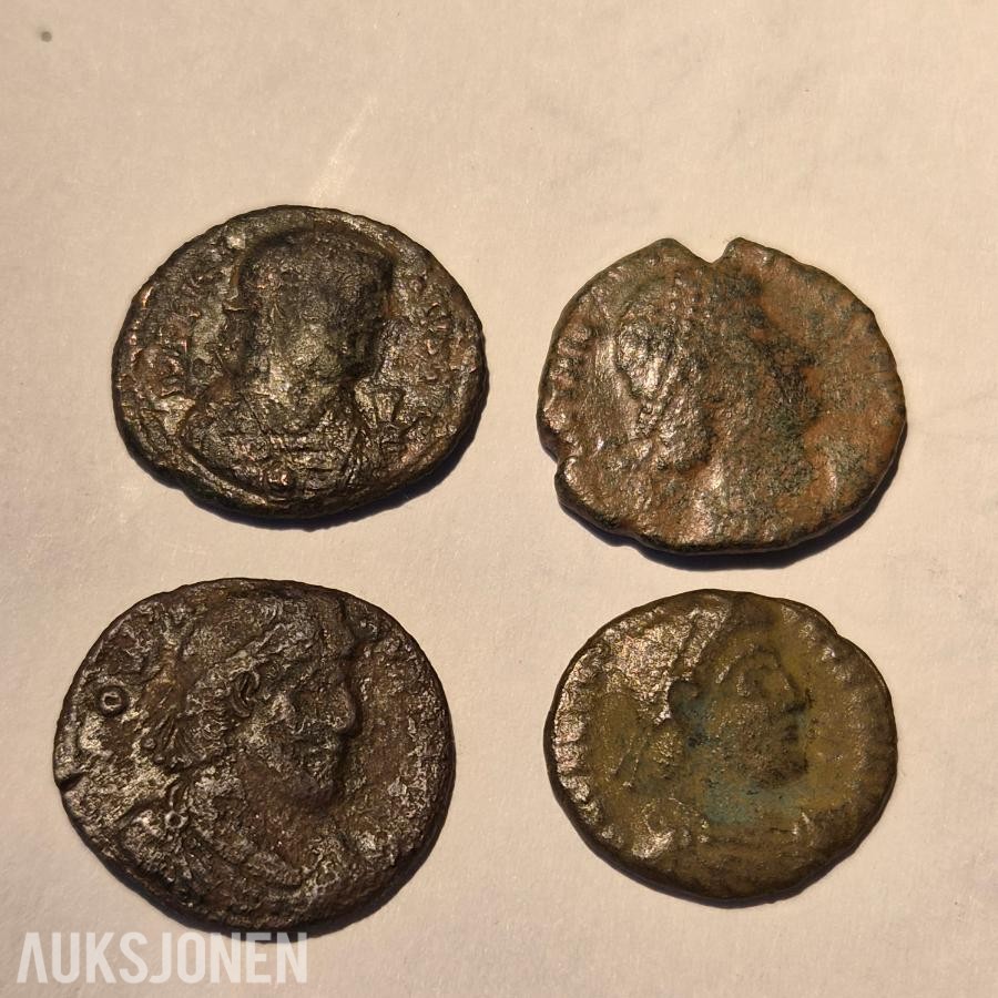 Romerske mynter 4 stk Ca 1700 år gamle