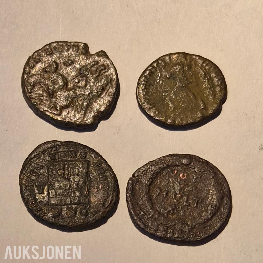 Romerske mynter 4 stk Ca 1700 år gamle