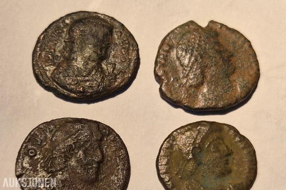 Romerske mynter 4 stk Ca 1700 år gamle