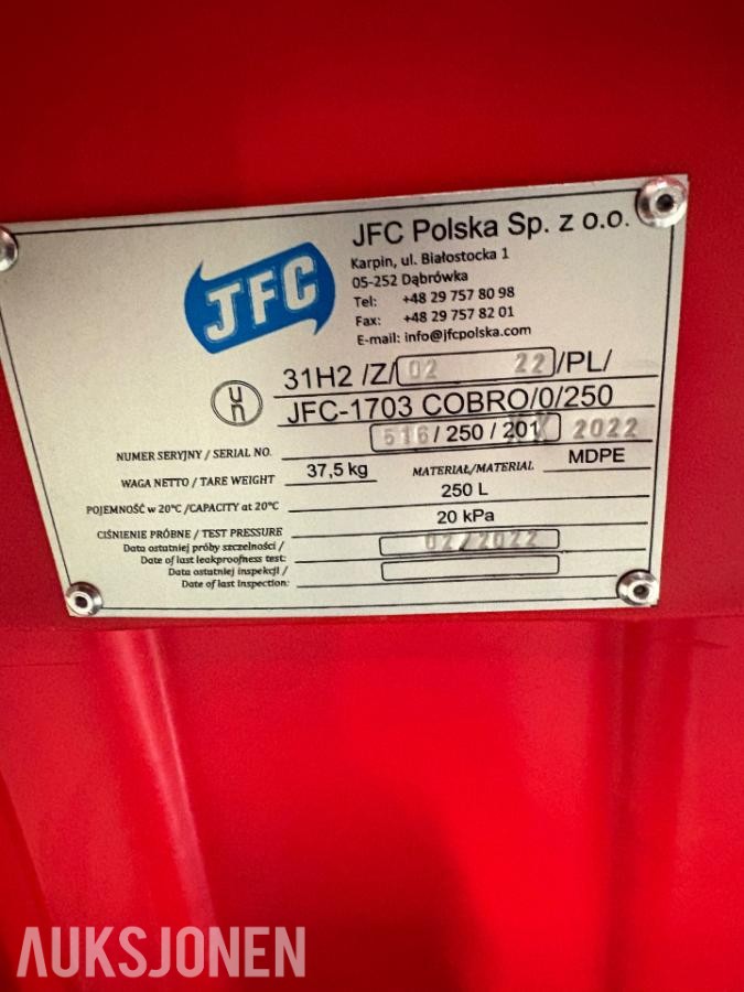 2022 Jfc Dieseltank