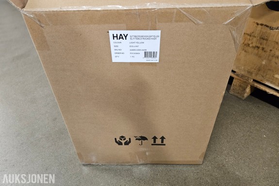 HAY Slit Table Round High - Light Yellow - Ø35 x H47 cm