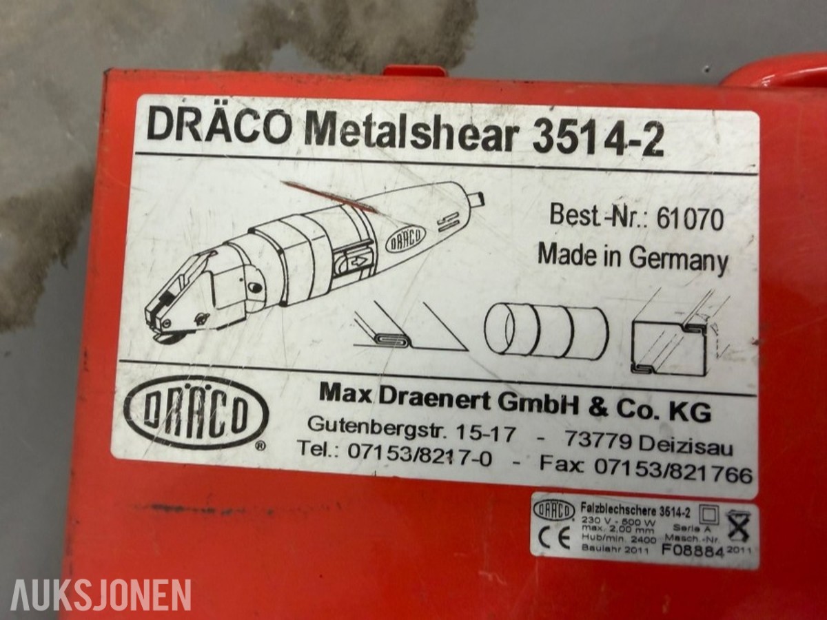 Dräco 3514-2 Rørkutterfor spiro / ventilasjonsrør m.m