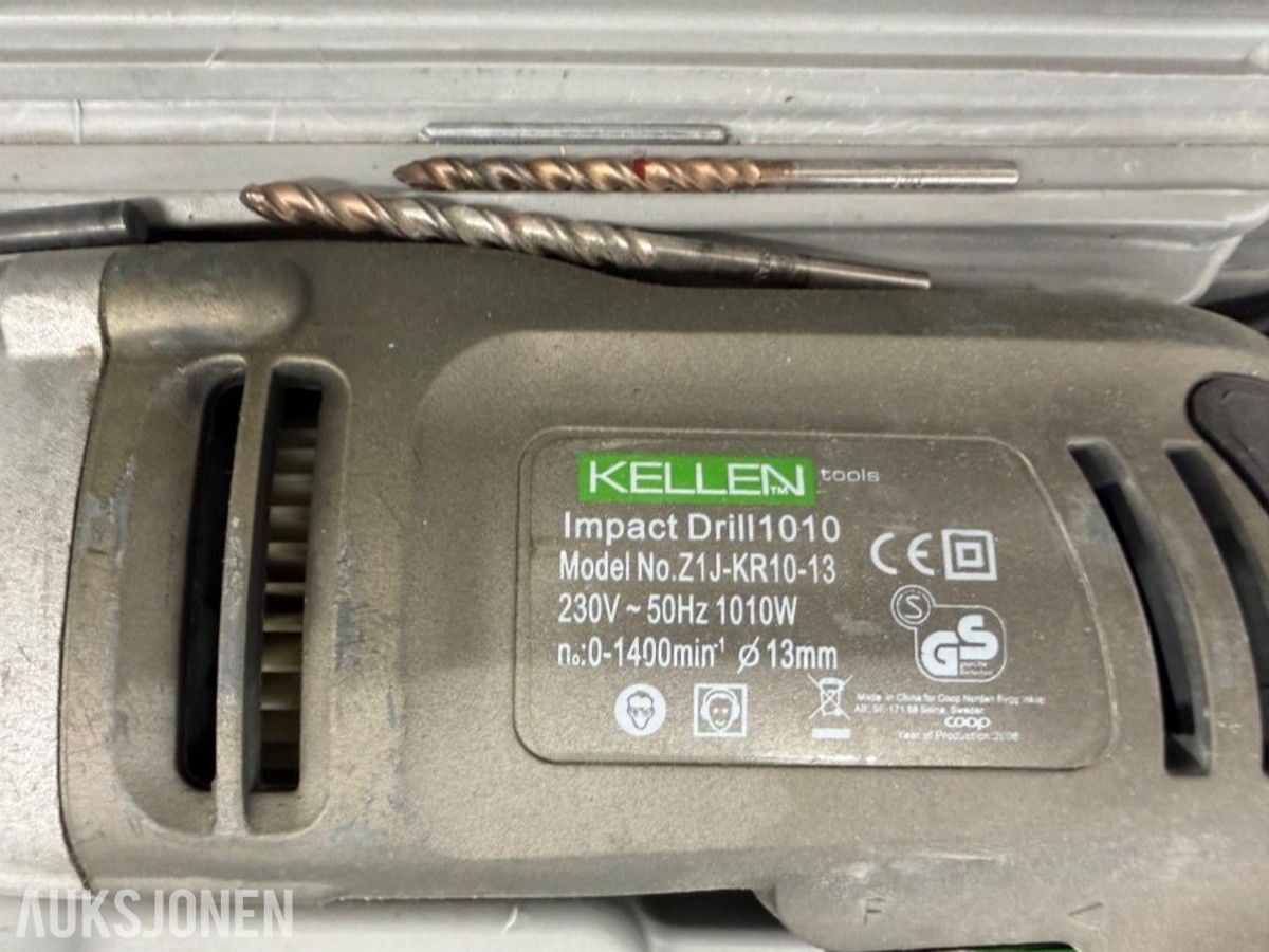 Kellen Impact Drill 110. Betongdrill standard 13 mm. chuck m/tannkrans