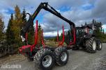 2007 Valtra N141 Twin-Trac traktor med Nokka tømmerhenger 