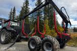 2007 Valtra N141 Twin-Trac traktor med Nokka tømmerhenger 
