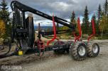 2007 Valtra N141 Twin-Trac traktor med Nokka tømmerhenger 