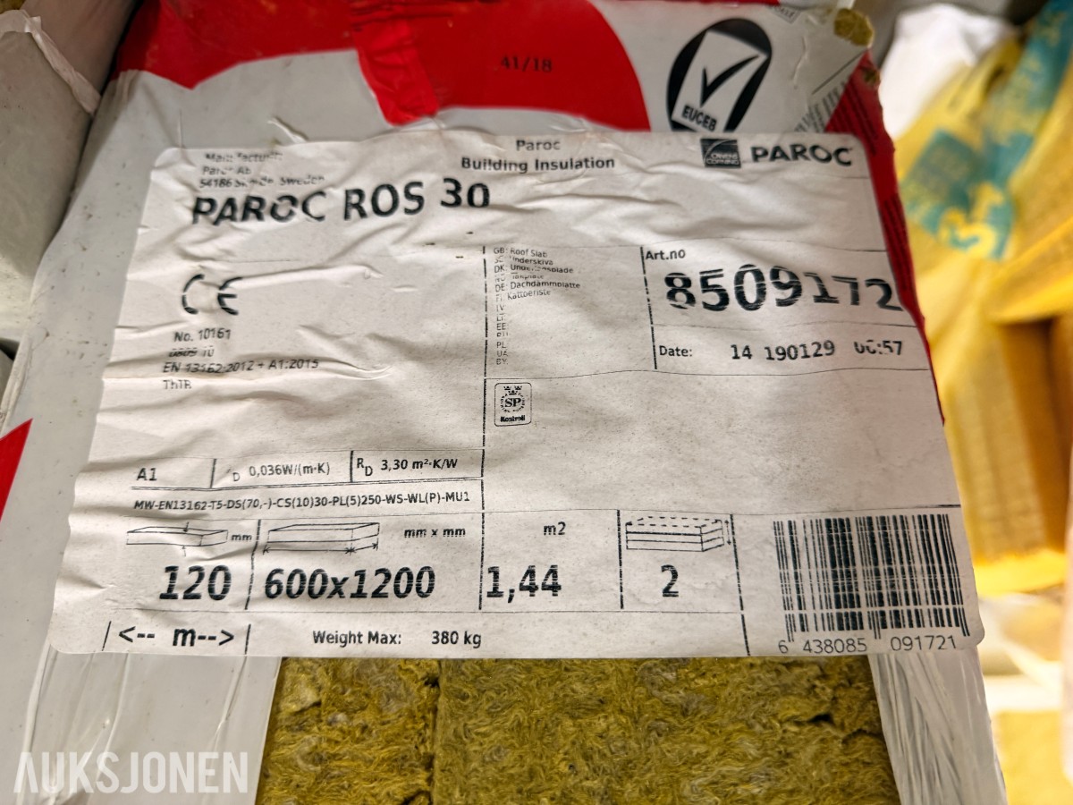 Parti isolasjon og himlingsplater – Glava, Rockfon, Paroc 