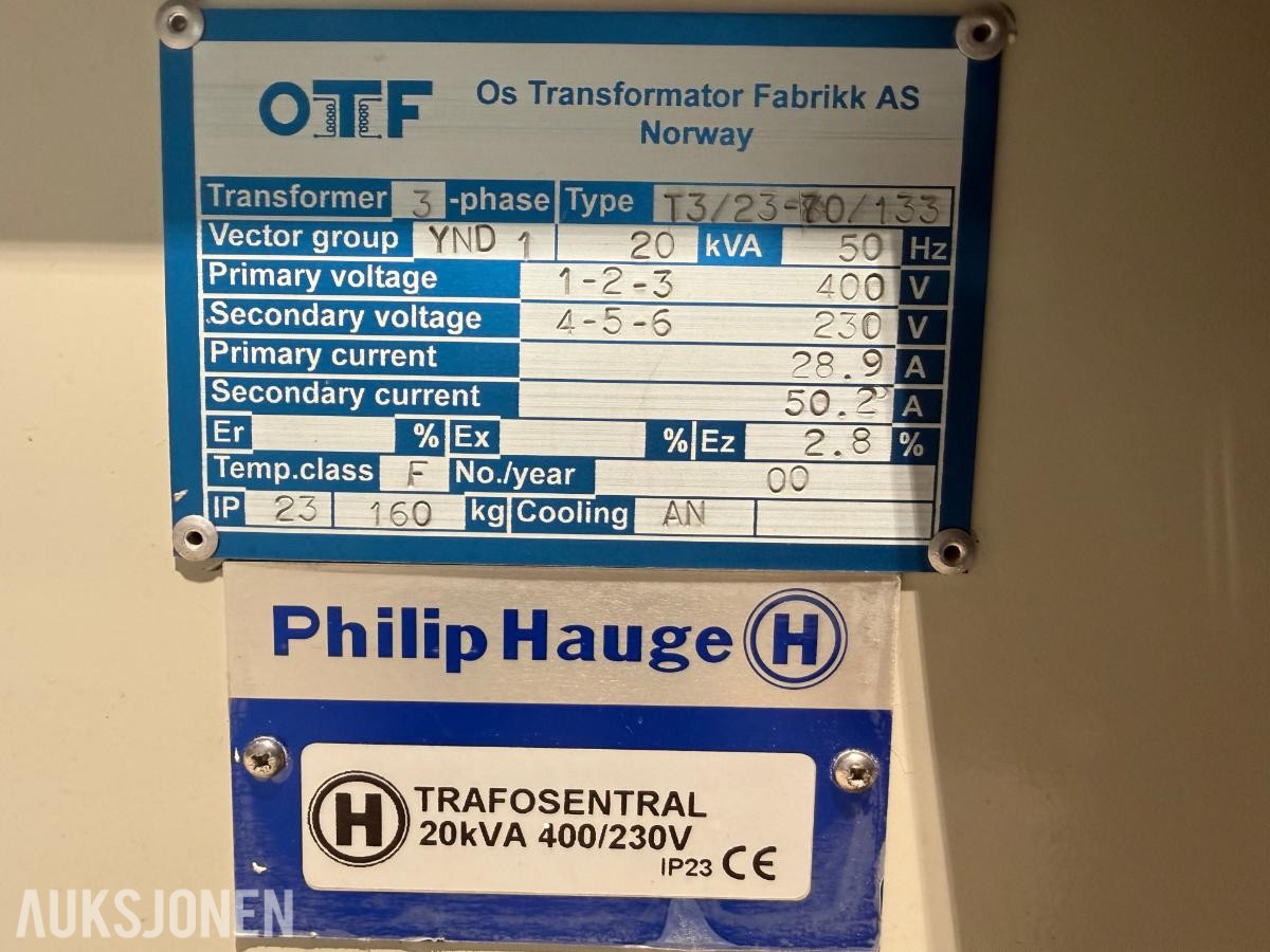 2000 Philip Hauge Trafo 400v/230v 20KVA