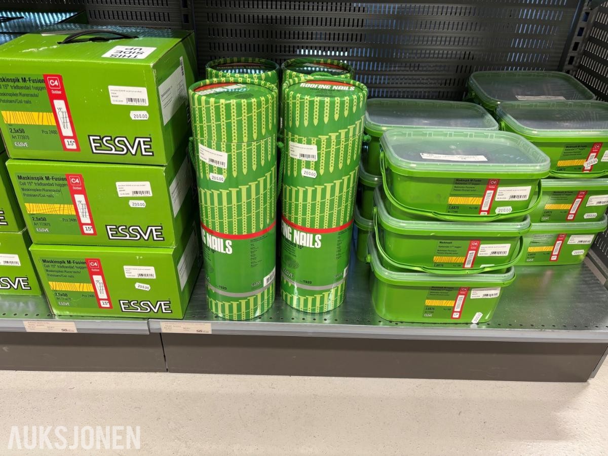 MFT / Essve Stort vareparti skruer, spiker, festemidler