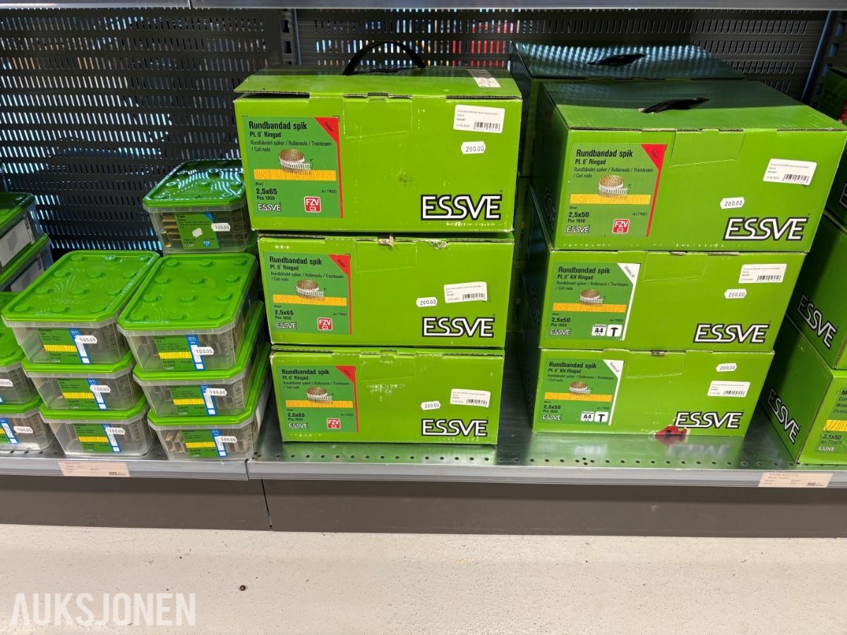 MFT / Essve Stort vareparti skruer, spiker, festemidler