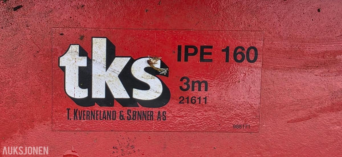 TKS-enhet IPE 160, 3 m - Forbane/talje bane.