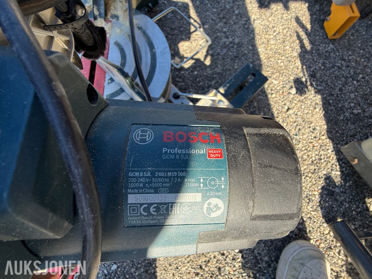 Verktøypakke med bordsager og kapp-/gjærsager – Bosch, Luna m.m.