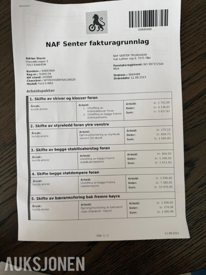 2010 FORD S-MAX 2.0 TDCI 140HK 7-SETER HISTORIKK HENGERFESTE PANORAMA SKINN