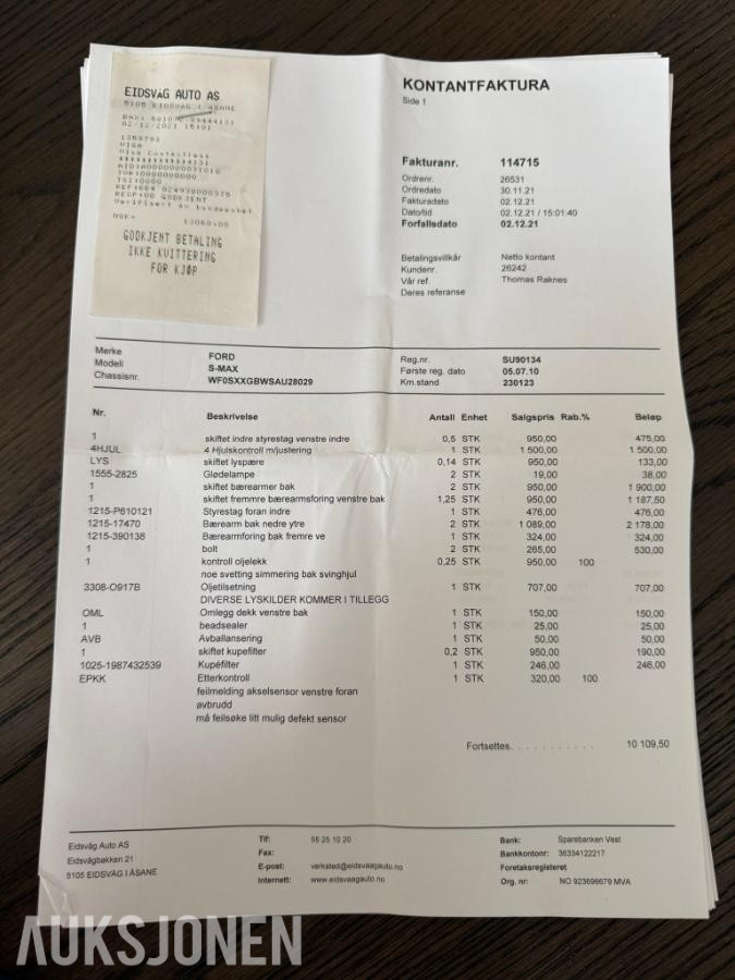 2010 FORD S-MAX 2.0 TDCI 140HK 7-SETER HISTORIKK HENGERFESTE PANORAMA SKINN