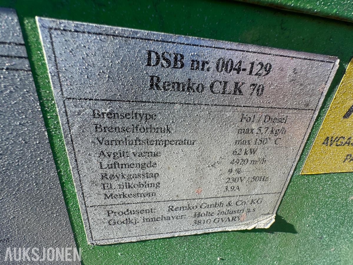 Remko CLK 70 Dieselvarmer / varmeaggregat
