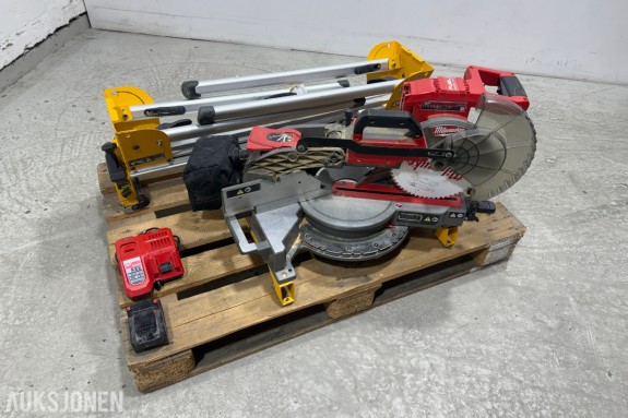 2022 Milwaukee M18 FMS254 18 V kapp og gjærsag med stativ, 5,0 Ah batteri og hurtiglader