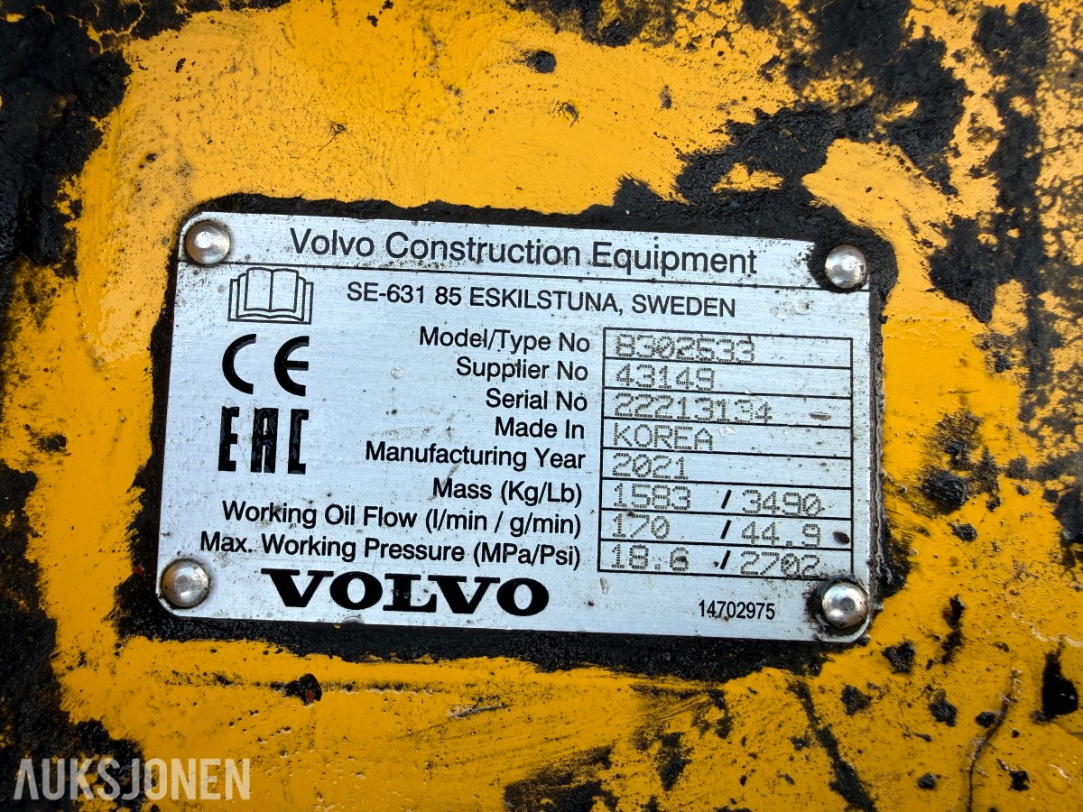 2021 Volvo HB22 hydraulisk pigghammer