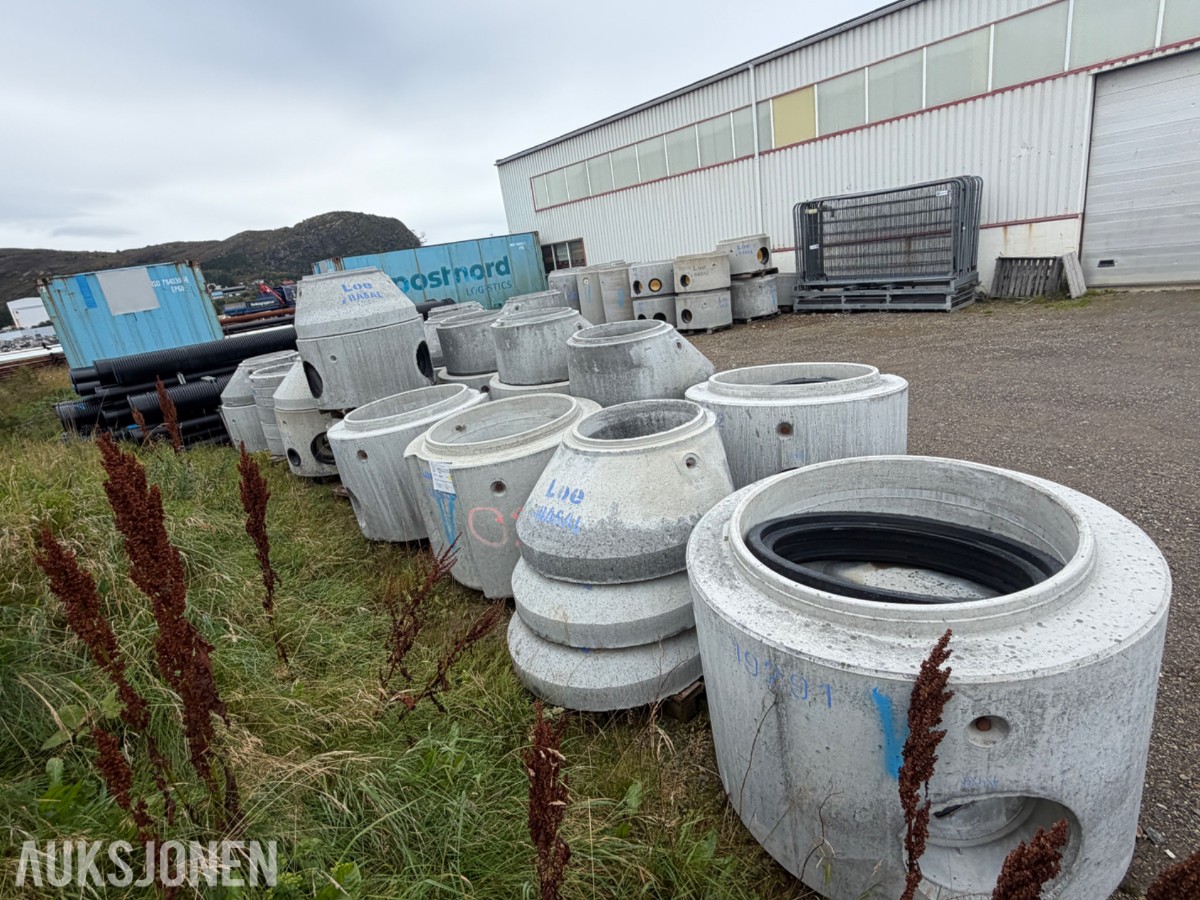 Diverse Betongkummer, ringer, sandfang og rør
