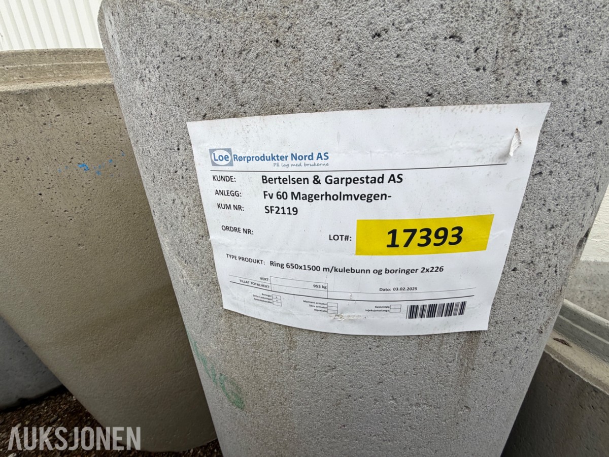 Diverse Betongkummer, ringer, sandfang og rør