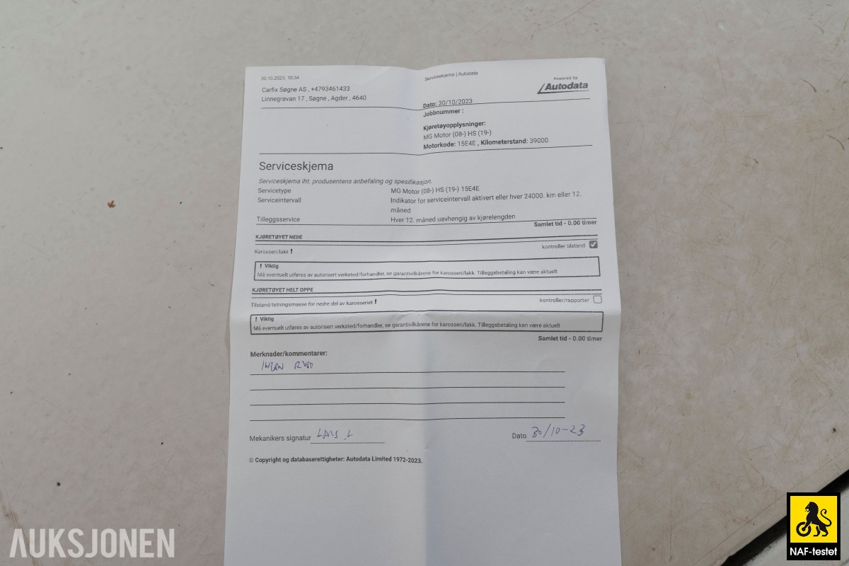 2021 MG EHS HYBRID 258HK HENGERFESTE PANO ACC 360 KAMERA SKINN