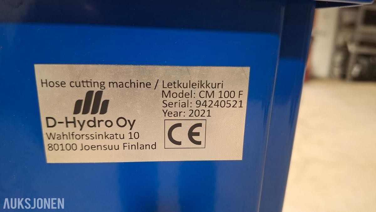 Kapp-/slangekuttermaskin D-Hydro Oy CM 100 F – 2021