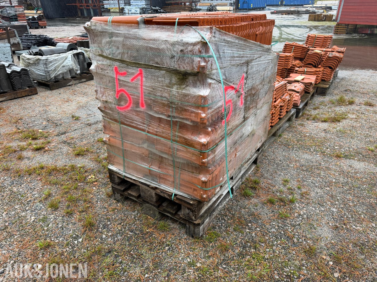 CA. 460 STK RØD MELODIE TEGLSTEIN – 5 PALLER – PARTI 51