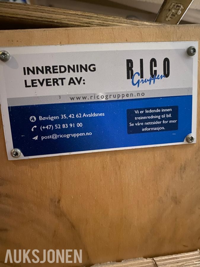 Rico innredning til transporter (brukt) bilinnredning *Ingen minstepris*