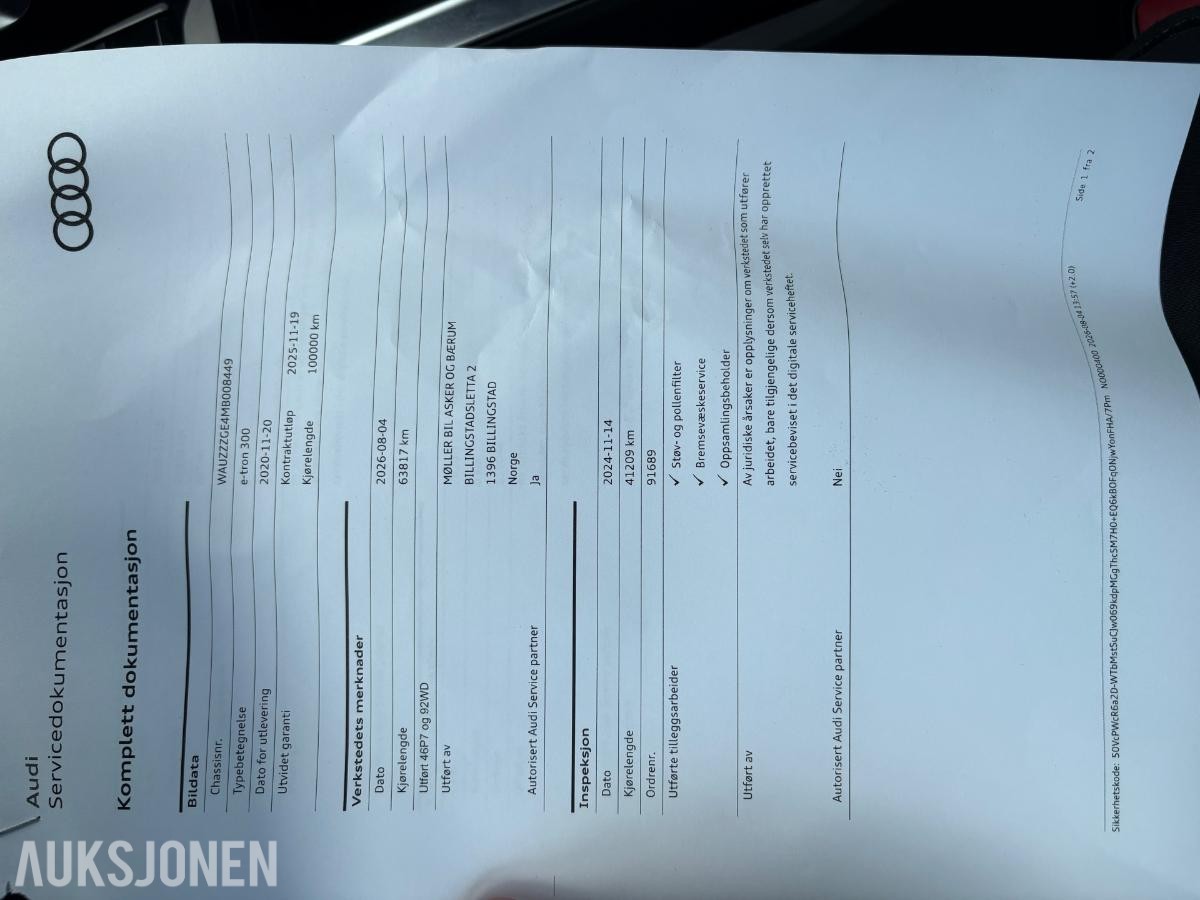 2021 AUDI E-TRON, 55 ADVANCED SPORT, QUATTRO, ACC, RYGGEKAMERA, KUPEVARMER