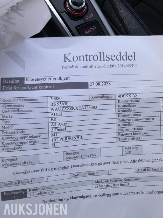 2014 Audi A4 2.0 120hk manuell navigasjon eu ok 08.2028