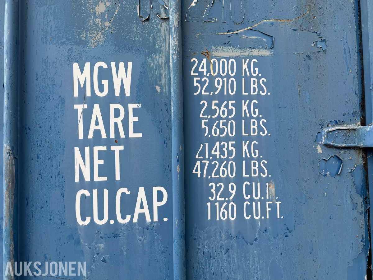 Container 20fot Lukket med dører
