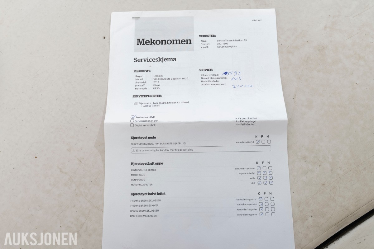 2018 Volkswagen CADDY 2.0 TDI 102 HK HENGERFESTE INNREDNING CRUISE