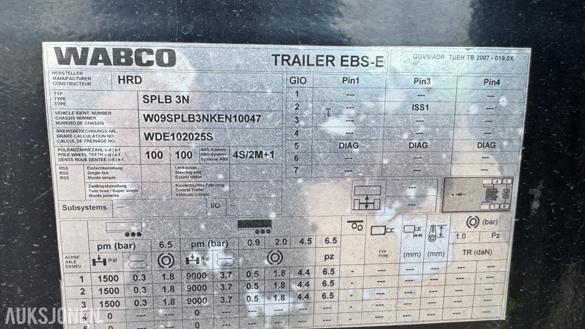 HRD SPLB3N 3-akslet plansemitrailer – 45 tonn toltalvekt – EU-Godkjent