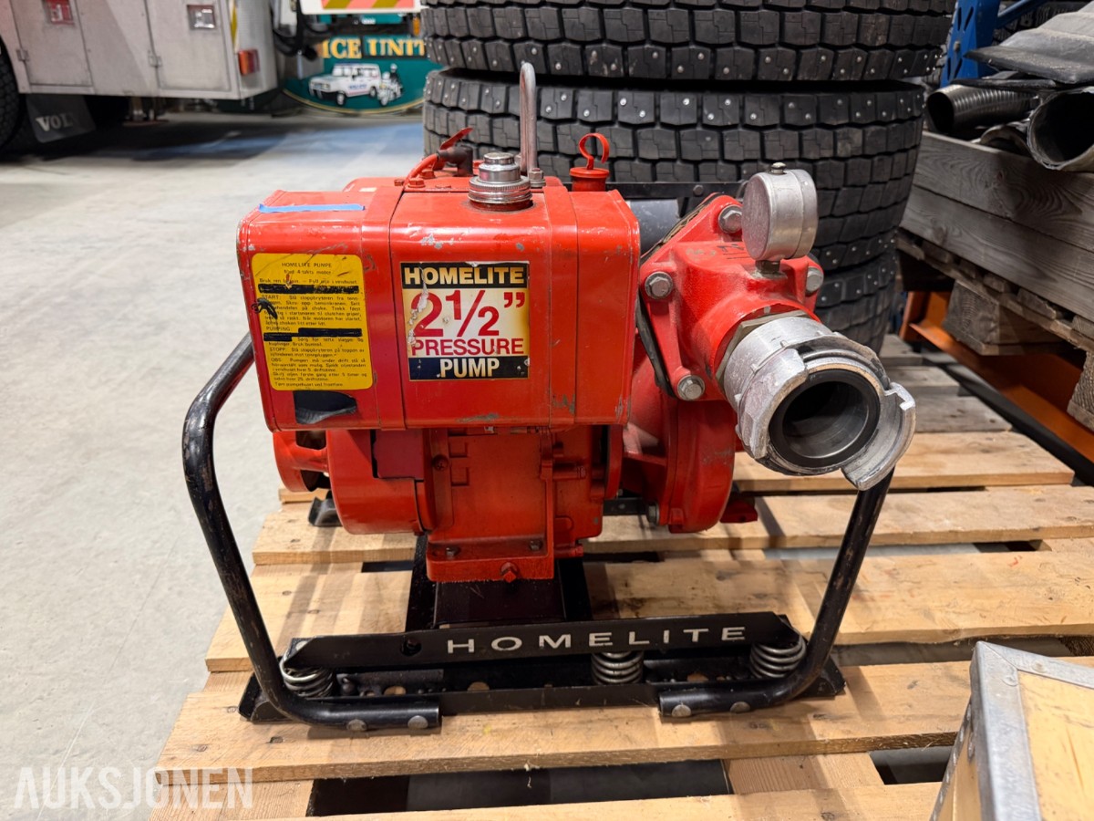 Homelite 2 1/2 Trykkpumpe, Diesel, Sugeslange 3 meter