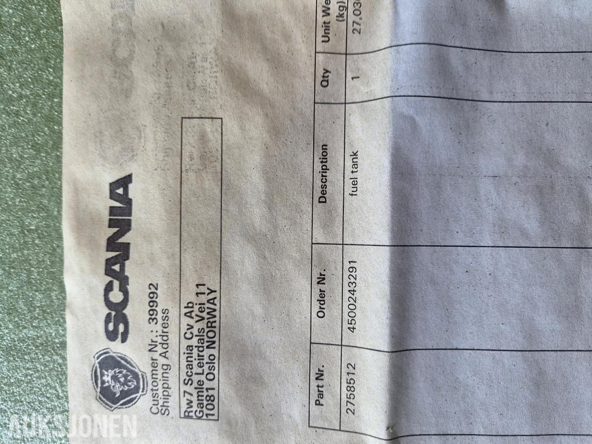 Diesel tank Scania ubrukt 375 liter